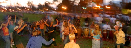 Dancers at saturday beach circle